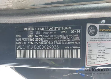 2014 Mercedes-Benz E 350 4Matic из США, поврежденный, VIN WDDHF8JB3EB029025
